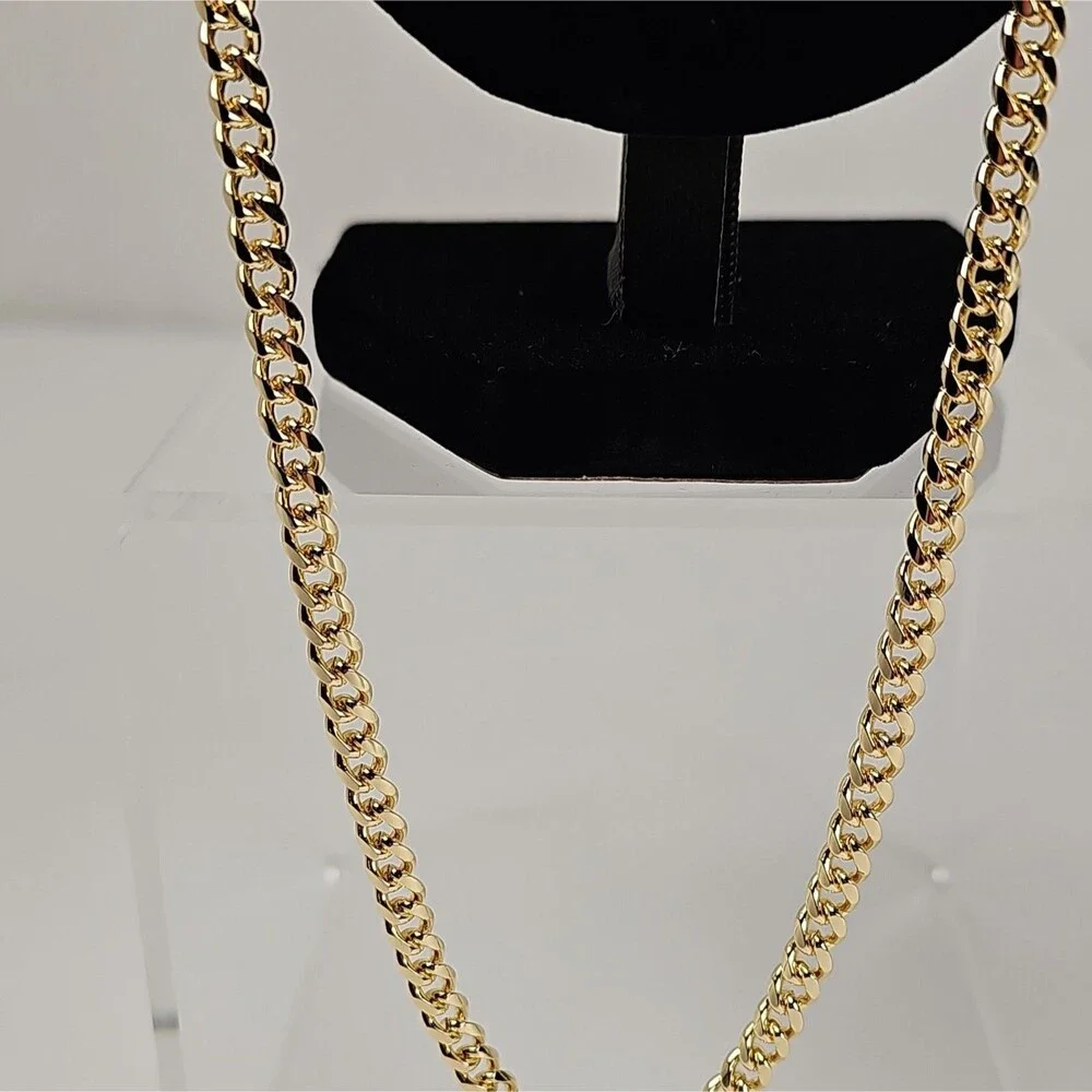14K Gold Filled Cuban Curb Link Chain Necklace 26